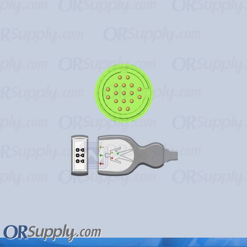 3-Lead ECG Cable with SpaceLabs Monitor Connector and Tru-Link IEC Patient Connectors