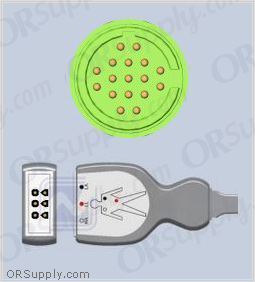 3-Lead ECG Cable with SpaceLabs Monitor Connector and Tru-Link AHA Patient Connectors