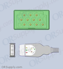 3-Lead ECG Cable with GE/Marquette Connector and Safety DIN IEC Patient Connectors
