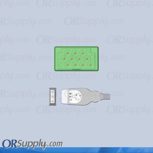 3-Lead ECG Cable with GE/Marquette Connector and Safety DIN AHA Patient Connectors