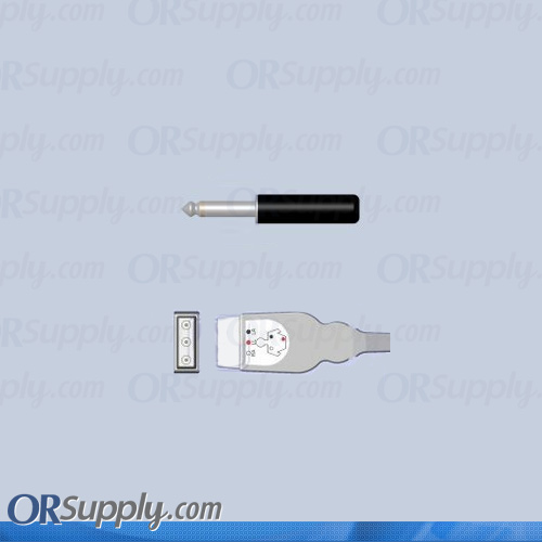 3-Lead ECG Cable with 33mm Male Monitor Connector and Safety DIN AHA Patient Connectors