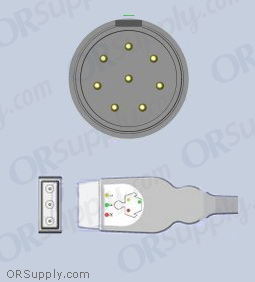 3-Lead ECG Cable with Nihon Kohden Connector and Safety DIN IEC Patient Connectors