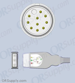 Mennen Medical ECG Cable, 3-Lead IEC