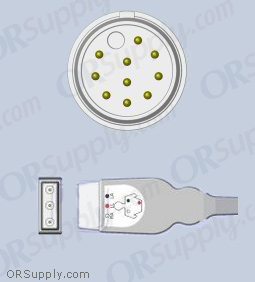 Mennen Medical ECG Cable, 3-Lead AHA