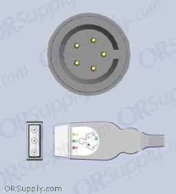 3-Lead ECG Cable with Datascope Connector and Safety DIN IEC Patient Connectors