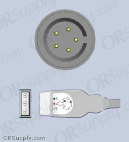 3-Lead ECG Cable with Datascope Connector and Safety DIN AHA Patient Connectors